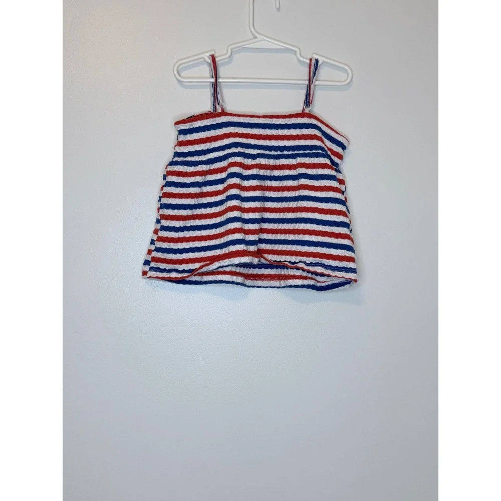 Old‎ Navy Red White Blue Striped Bow Camisole Tank Top Girls Size M 8